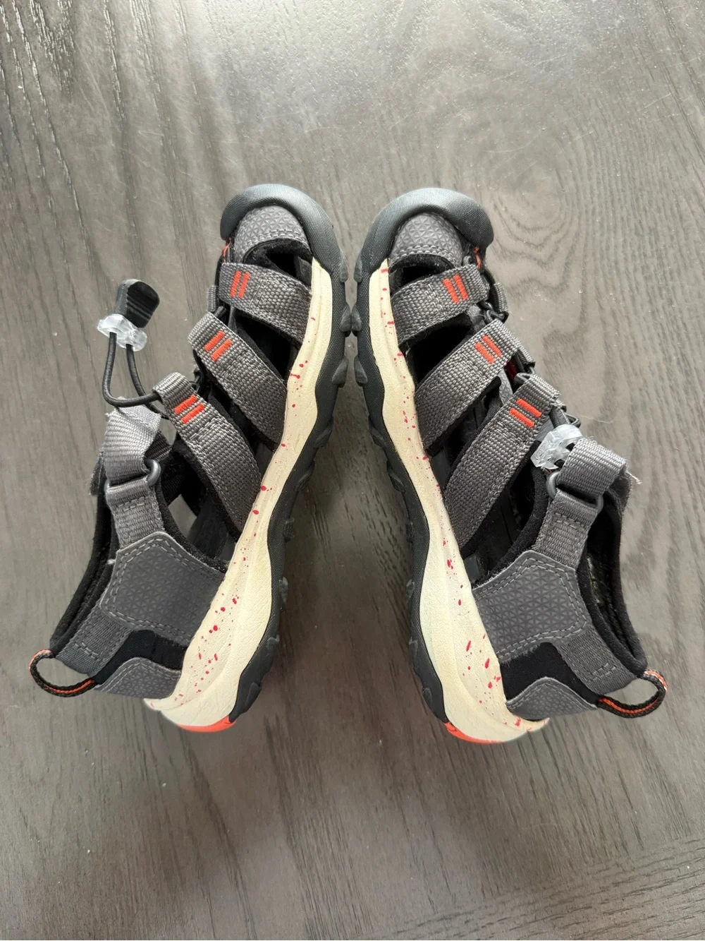 Keen Kids Closed Toe Hiking Sport Sandals Gray Orange US 12 EU 30 Washable